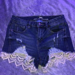 Dark blue jean shorts